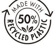 Made with 50% recycled plastic